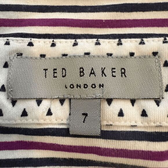 Ted Baker Men's In Ted We Trust Geometric Short Sleeve Polo Shirt White Size 7 - Picture 3 of 8